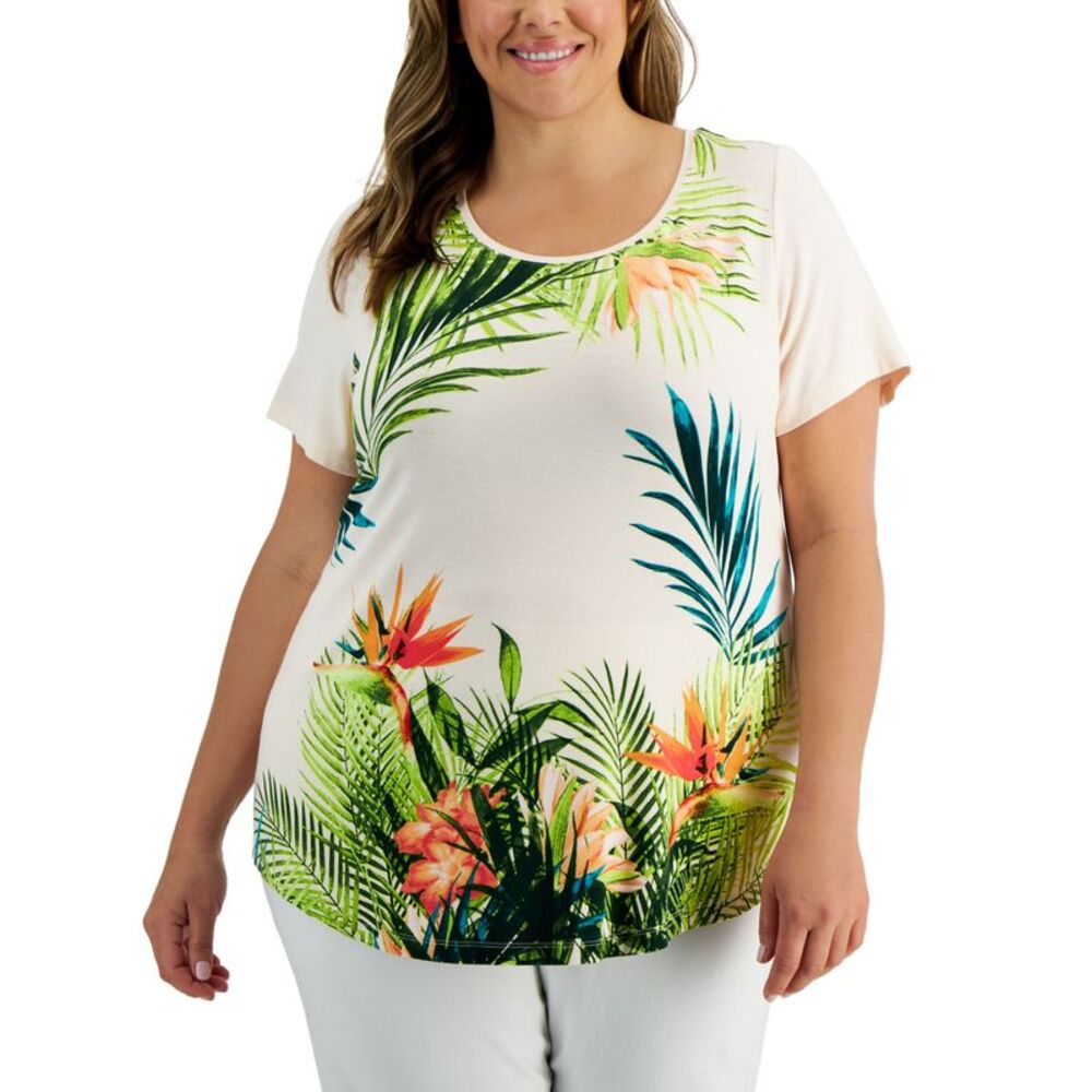 JM Collection Plus Size Oasis View Top